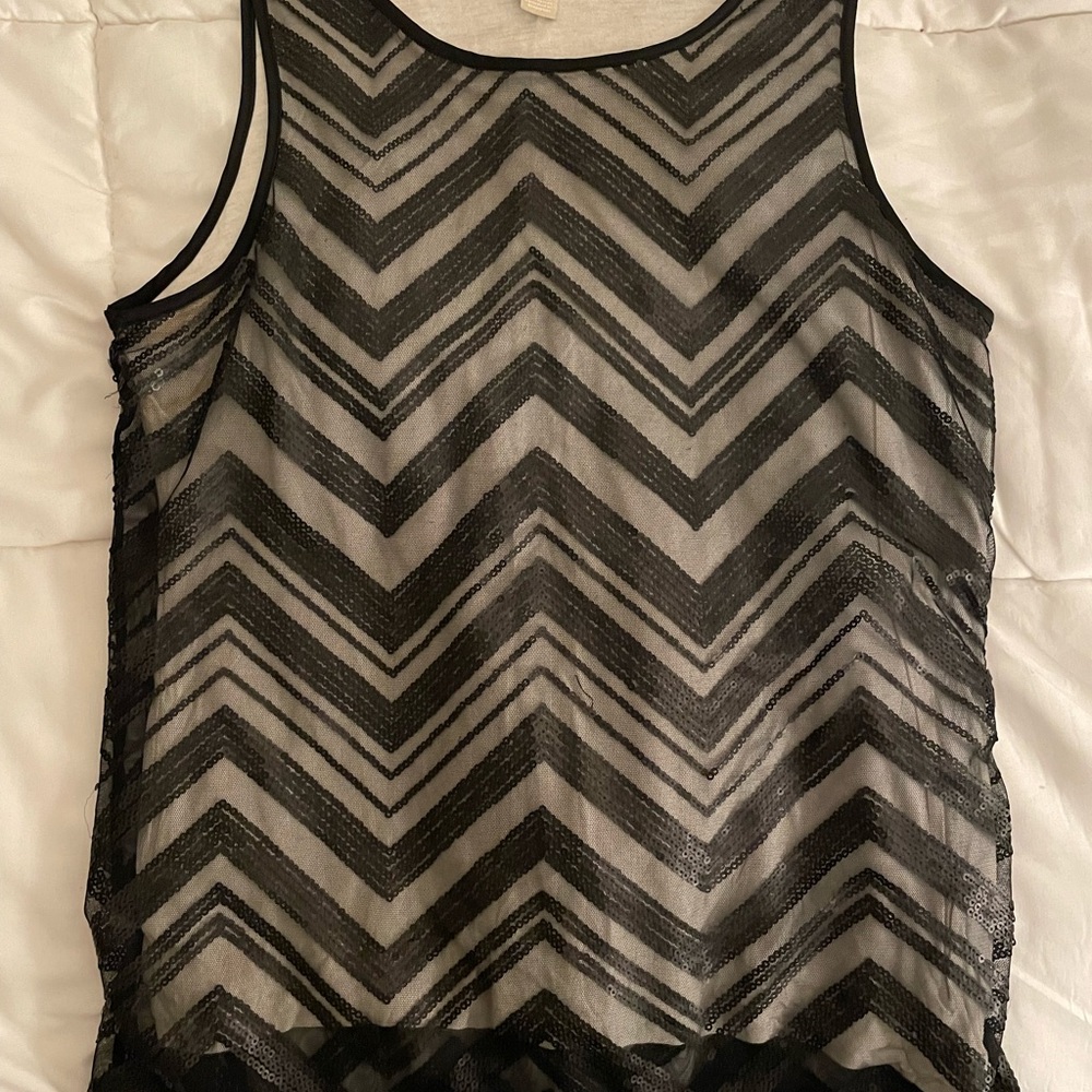Banana Republic Black Chevron Tank Top
